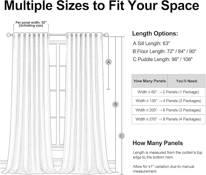 Topfinel 92 inch Long Blackout Curtains 2 Panels Set Neutral Beige Window - Image 8