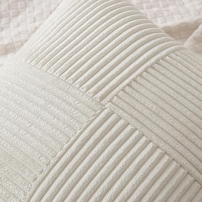 MIULEE Beige Decorative Euro Sham Pillow Covers 24x24 Inch - Image 2