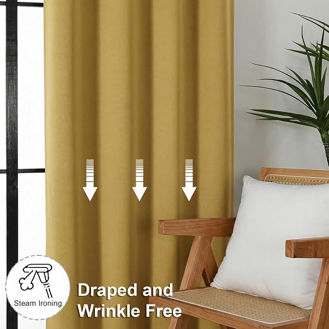 Simplebrand Bright Gold Blackout Curtains - Image 7