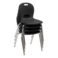 Learniture LNT-116-CSW-BK Learniture Structure Series Stackable School Chairs for Classroom, 16" Seat Height, Black, Pack of 4