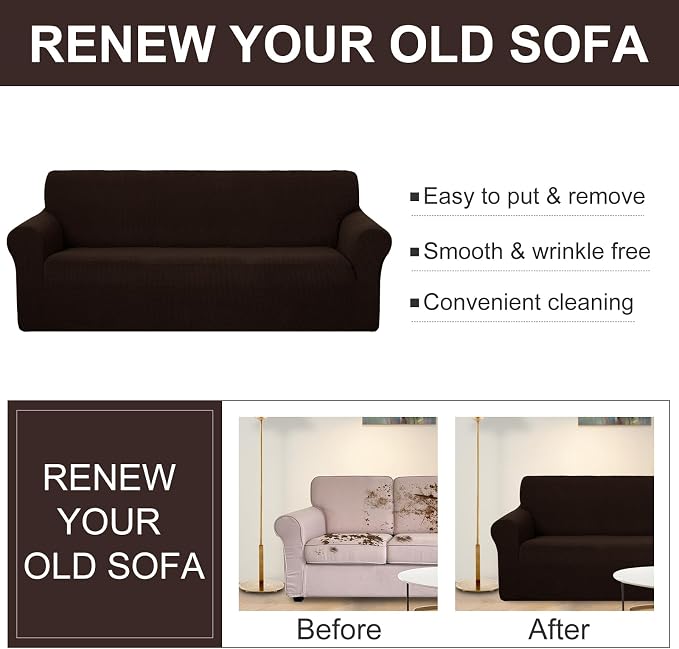 U-NICE HOME Oversized Stretch Loveseat Couch Cover Sofa Covers Washable Sofa - Image 5