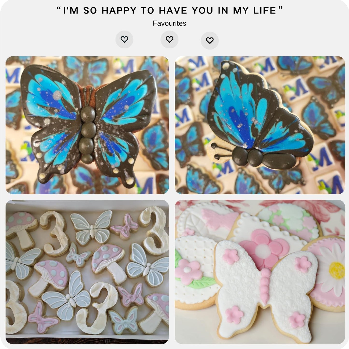 Butterfly Cookie Cutter Set-5 Piece-Butterfly Fondant Biscui Cutters