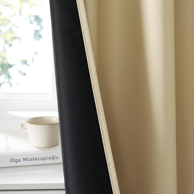 RYB HOME 100% Blackout Bathroom Curtains Over Sink 24 inches Long, Heat & UV - Image 4