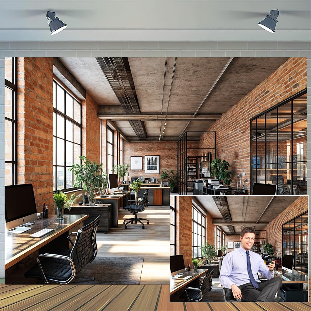 4X4ft Office Video Photo Backdrop Photography Background for Recording Conference, Zoom Home Podcast Backdrops Photo Booth Prop Decorations Wall Decor Tablecloth