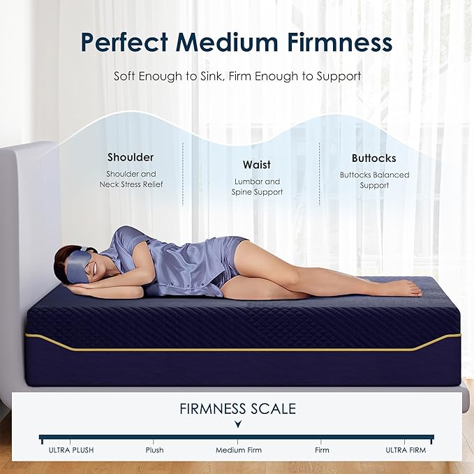 SDHYL Queen Mattress, 10 Inch Gel Infused Memory Foam Mattress for Good Sleep, Bed in a Box Mid Firm CertiPUR-US Certified & Fiberglass Free, Washable Cover, 80"*60"