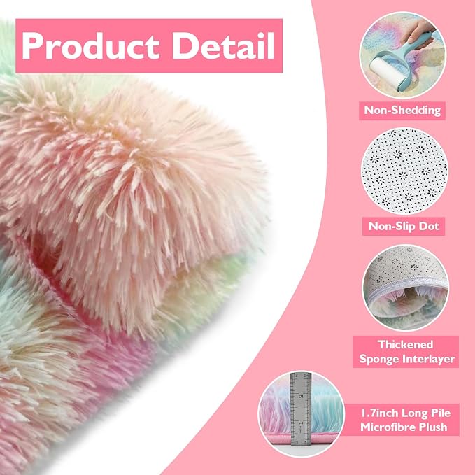 Shag Area Rug for Bedroom 4x6, Fluffy Area Rugs for Living Room, Soft Fuzzy Rug - Image 3