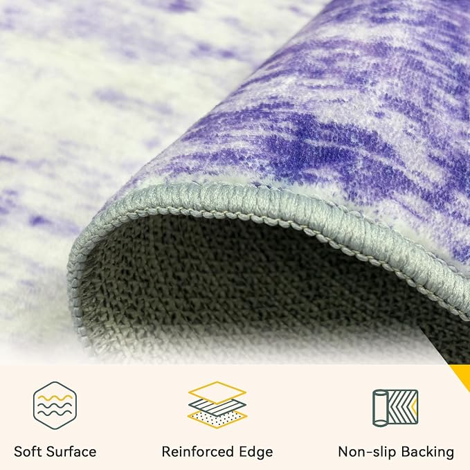 Washable Area Rugs 2'x6' Non-Slip Modern Abstract Soft - Image 5