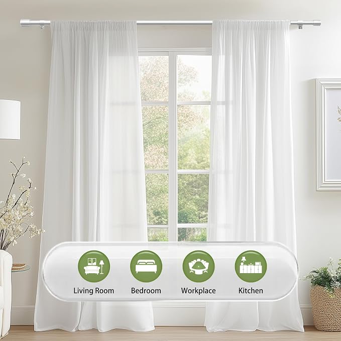 5/8” Diameter Curtain Rods 30-45 Inch, - Image 6
