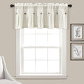 Lush Decor Linen Button Farmhouse Valance Curtians 84"W x 18"L Off White by LushDecor