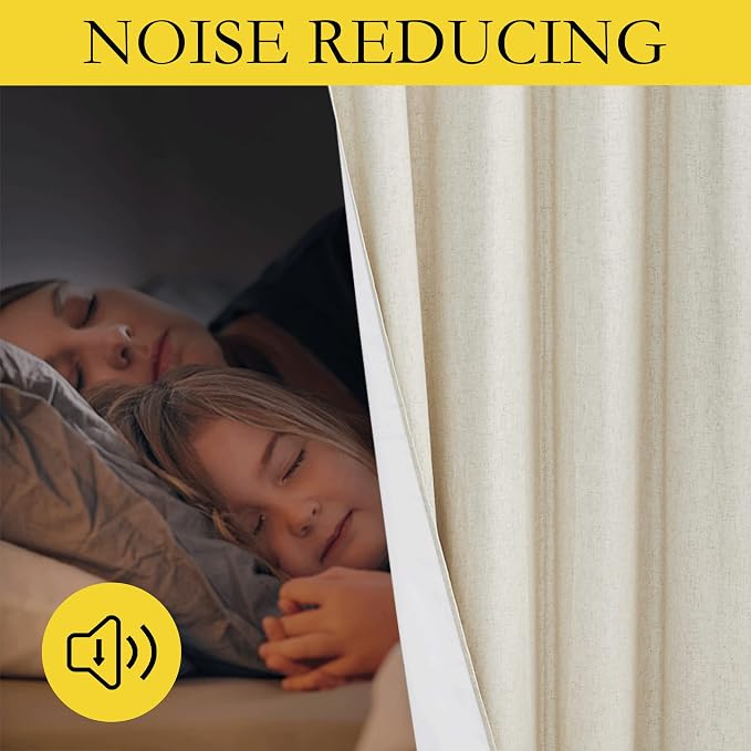 NICETOWN Natural 100% Blackout Short Curtains 63 inches Lenghth Burg - Image 3