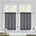 DWCN Dark Grey Sheer Curtains for Kitchen Windows by DWCN