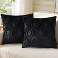 decorUhome Throw Pillow Covers 24x24 Inch Set of 2, Soft Plush Faux Wool Black by decorUhome