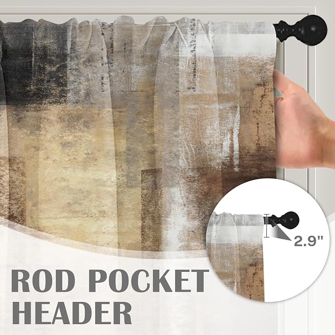 Emvency 4 Pack Valances Window Treatments, 52x18 Inch Rod Pocket Valances - Image 5