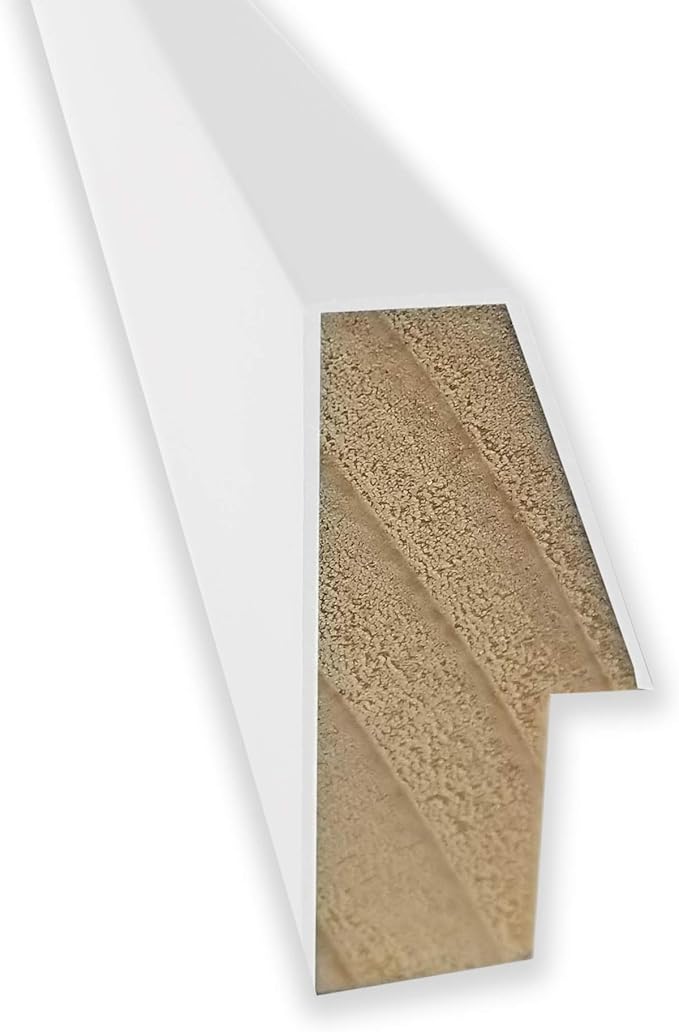 Amanti Art White Bathroom Mirror for Over Sink, 23x29 Lucie White Rectangle Vanity Mirror, Large Modern Wood Frame, Hangs Horizonally and Vertically, Bathroom Wall Decor, Beveled Edge from WI, USA
