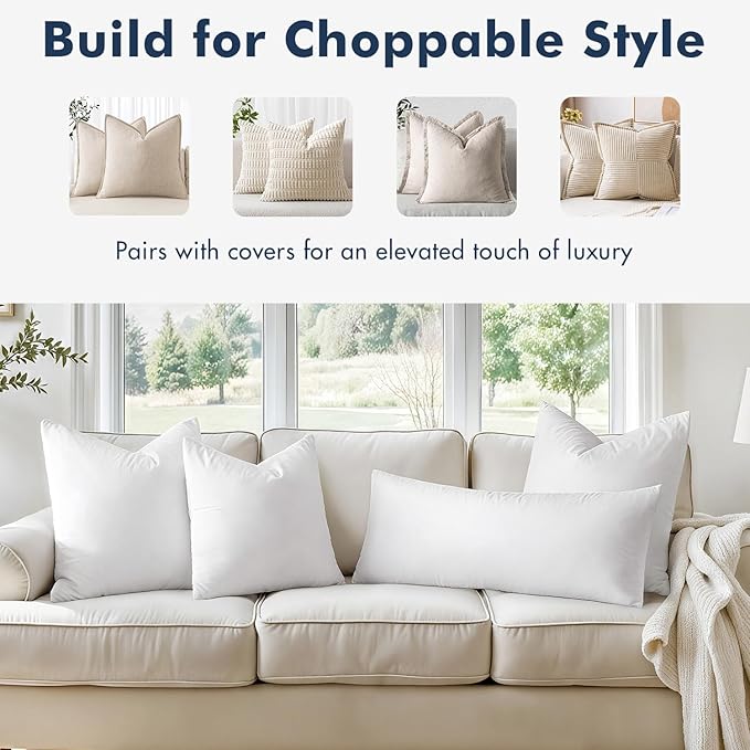 MIULEE 26x26 Euro Pillow Inserts, Decorative Fluffy Throw Pillow Inserts Cotton - Image 4