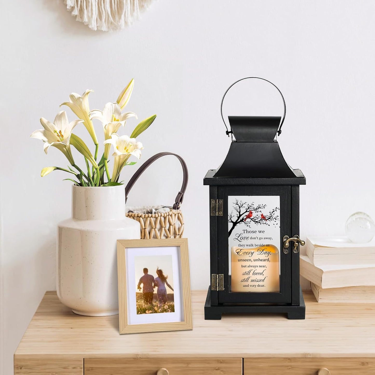 Memorial Lantern, Bereavement Sympathy Gifts for Loss of Loved One Mother Father, Bereavement Gifts Thoughtful Funeral Gifts in Memory of Loved One with LED Candle
