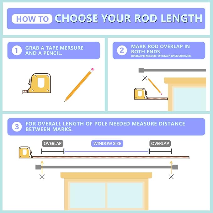 Byondeth Curtain Rods for Windows 16 to 88 Inches Adjustable Length 1 Inch - Image 6