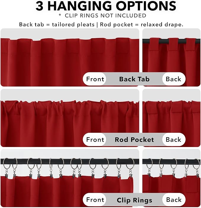 Deconovo Christmas Blackout Curtains, Thermal Insulated, W42 x L45 2 Panels - Image 2