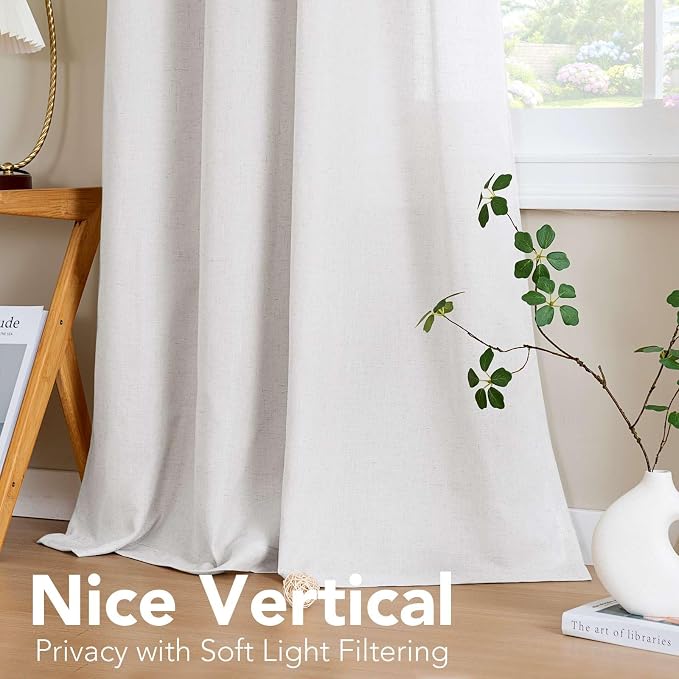 H.VERSAILTEX Pair Set Nickel Grommet Natural Linen Blended Window Treatment - Image 7