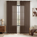 MIULEE Chocolate Brown Sheer Curtains 84 Inches Long 2 Panels, Light Filtering by MIULEE