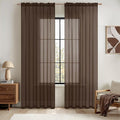 MIULEE Chocolate Brown Sheer Curtains 96 Inches Long 2 Panels, Light Filtering by MIULEE