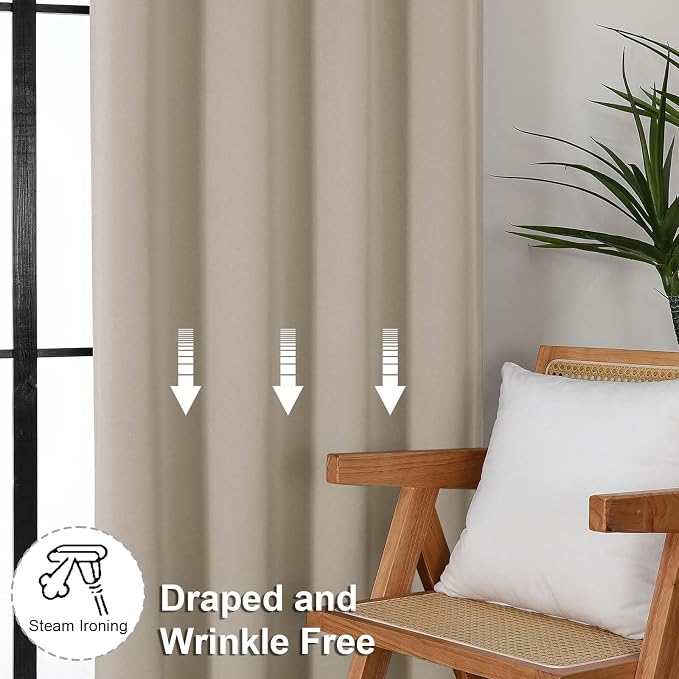 Simplebrand Ava Biscotti Beige Blackout Curtains - Image 6