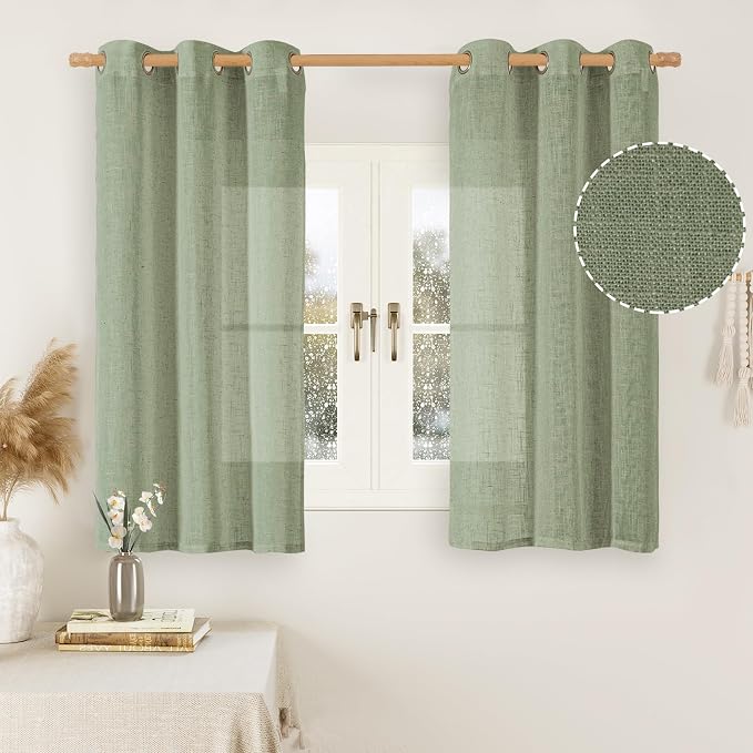LAMIT Sage Green Linen Curtains by LAMIT