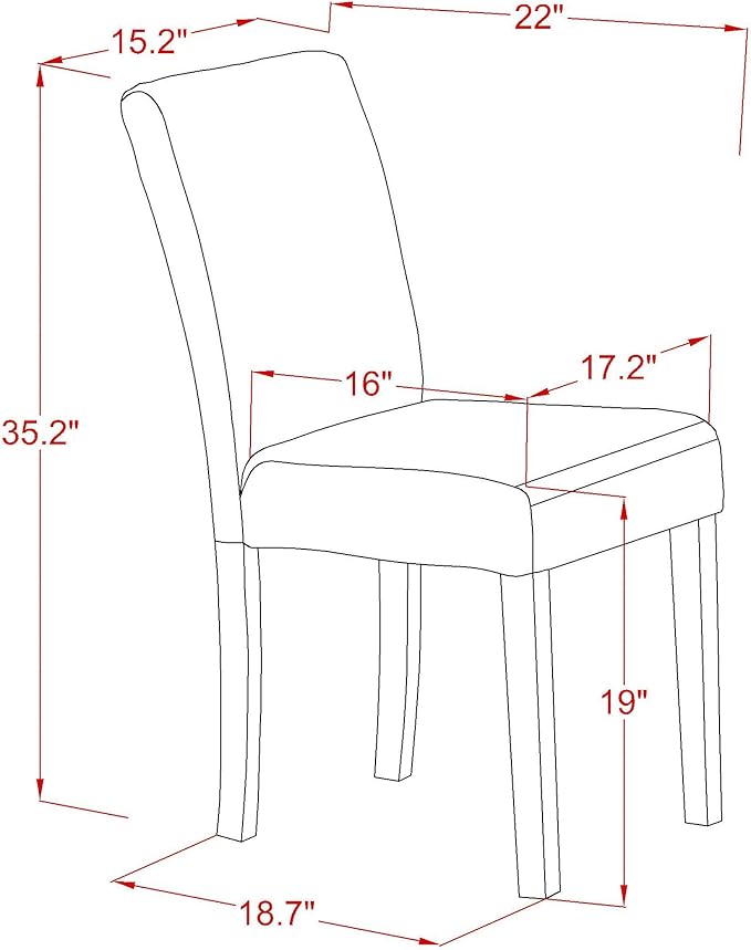 East West Furniture V696AB106-7 7 Piece Dining Set Consist of a Rectangle Dining Room Table with V-Legs and 6 Shitake Linen Fabric Upholstered Chairs, 36x60 Inch, Multi-Color