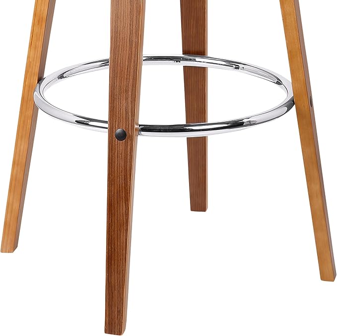 Armen Living Julyssa Mid-Century Swivel Counter Height Barstool, 26", Brown