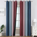 Estelar Textiler Navy Blue and Burgundy Red Ombre Blackout Curtains 96 Inch by ESTELARTEXTILER