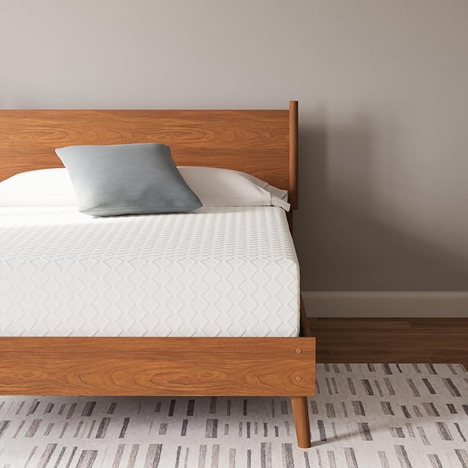 Signature Design by Ashley Full Size Chime 12 Inch Medium Firm Memory Foam Mattress with Green Tea & Charcoal Gel for Pressure Relief, Fiberglass Free, Mattress In A Box