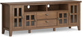 SIMPLIHOME Artisan SOLID WOOD 72 inch Wide Contemporary TV Media Stand in Rustic Natural Aged Brown For TVs up to 80 inches for the Living Room and Entertainment Center