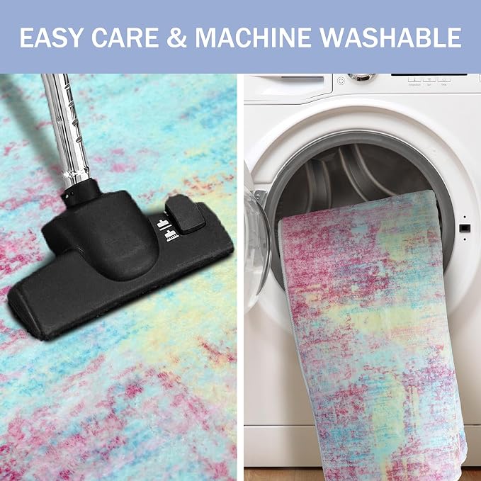 IOHOUZE Abstract Runner Rug 2x12 Ft Washable Runners - Image 3