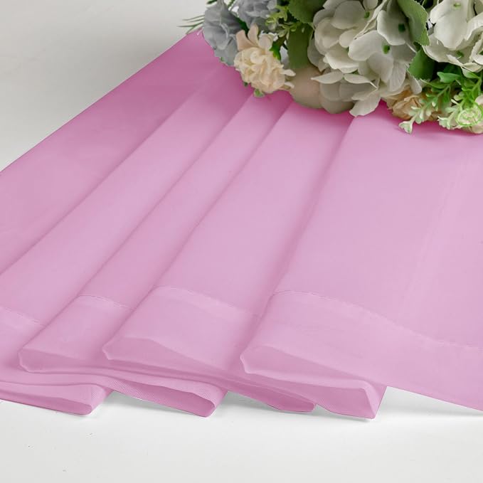 Lecloud Light Pink Sheer Curtains 36 Inch Length 2 Panels, Elegant Voile Cafe - Image 3