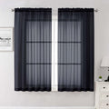 Lecloud Black Sheer Curtains 63 Inch Length 2 Panels, Voile Light Filtering by Lecloud