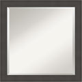 Amanti Art Silver Bathroom Mirror for Over Sink, 24x24 Blaine Light Pewter Narrow Square Vanity Mirror, Medium Modern Contemporary Frame, Hangs Horizonally and Vertically, Bathroom Wall Decor, Beveled
