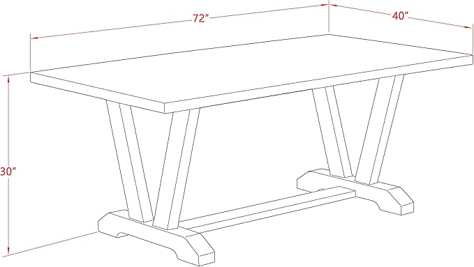 East West Furniture V077SI215-7 7 Piece Dining Room Furniture Set Consist of a Rectangle Dining Table with V-Legs and 6 Baby Blue Linen Fabric Parsons Chairs, 40x72 Inch, Multi-Color