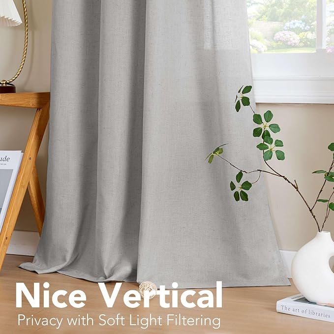 H.VERSAILTEX 2 Pack Ultra Luxurious High Woven Linen Elegant Semi Sheer Curtain - Image 7