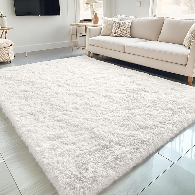 OLANLY 5x5 Area Rugs for Living Room Bedroom, Machine Washable Soft Fluffy by OLANLY