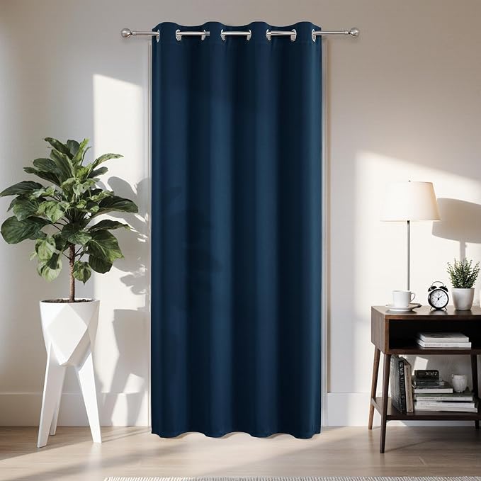 Joydeco Blackout Door Curtain for Doorway Privacy 90 Inches Long, Grommet by JOYDECO