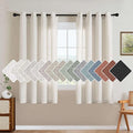 H.VERSAILTEX Decorative Linen Kitchen Curtains linen Curtains 63 inches Long by HVERSAILTEX
