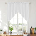 RYB HOME 2 Panels Valance for Windows Thick Faux Linen Blended Light Filtering by RYBHOME