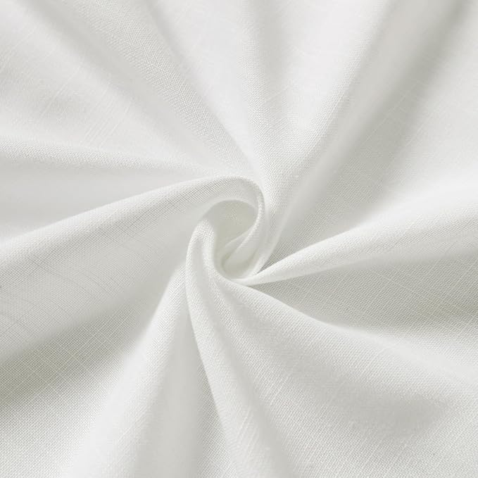 Nanspring Off White Cafe Curtains 54 Inch Length Set 2 Panel Back Tab Pocket - Image 6