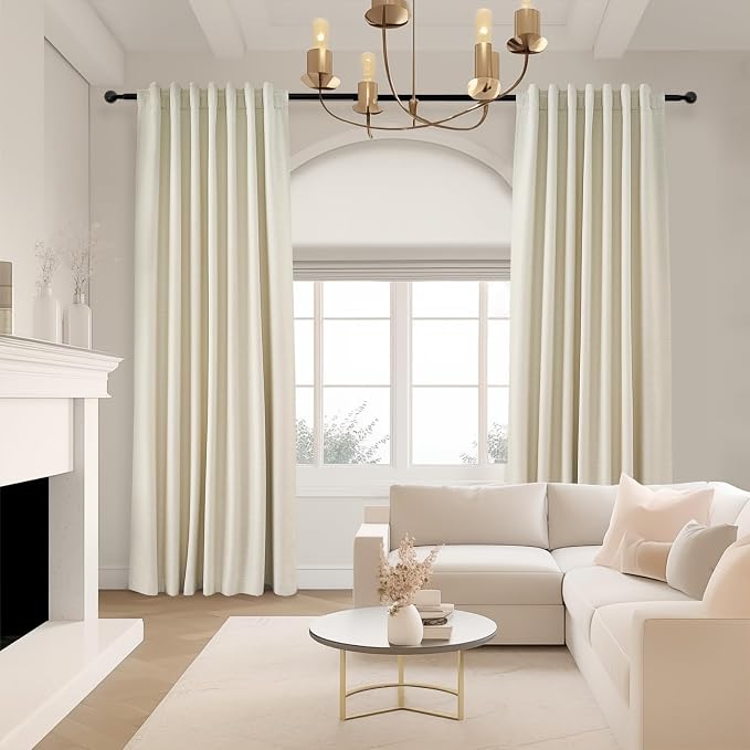 Topfinel Cream White 100% Blackout Curtains 72 Inches Long 2 Panels - Image 6