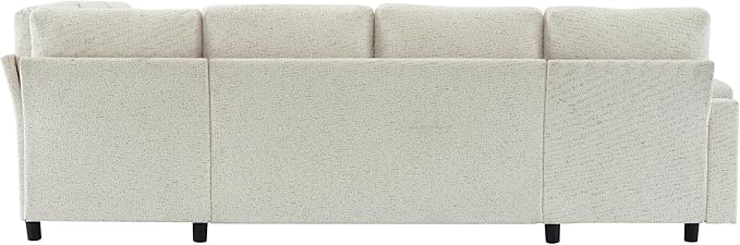 Eafurn Oversized U Shaped Sectional Sleeper Sofabed Pull Out Couch Bed for Living Room 6 Seater Upholstered Convertible Pullout Lounge Sofa Couch w/Storage Chaise, USB Ports for Living Room Apartment