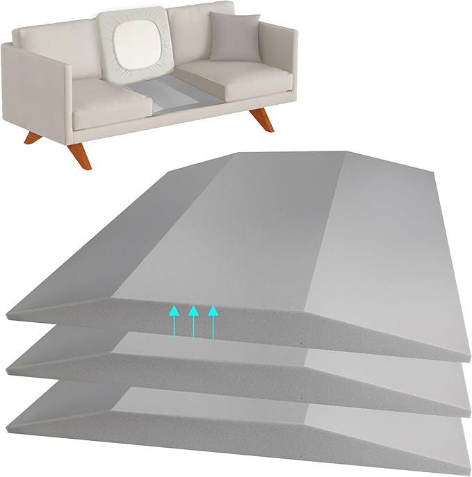 3 Pcs Couch Cushion Support for Sagging Seat High Density Trapezoidal Couch Supports for Sagging Cushions Grey Sofa Cushion Support Under Couch Cushion Support Fixes The Sag Problem