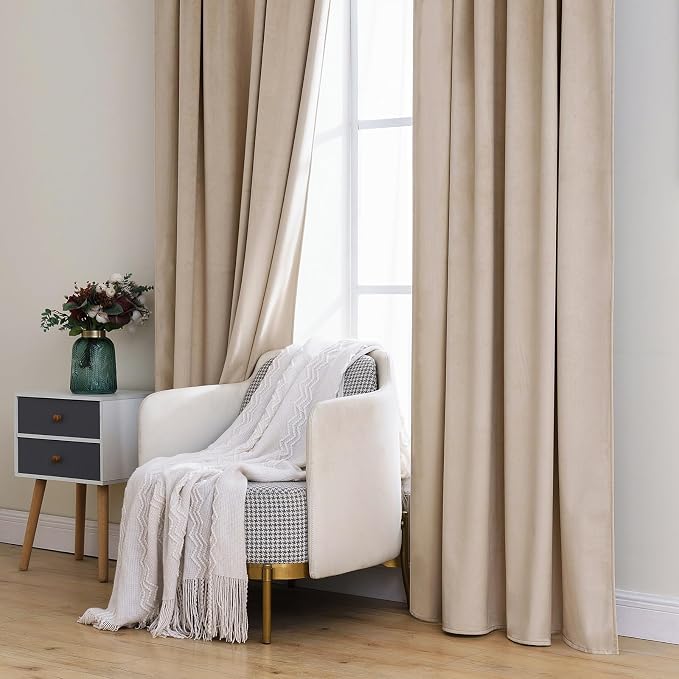 MIULEE Velvet Curtains 84 inches 2 Panels - Image 7