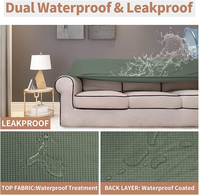 Easy-Going 100% Waterproof Couch Cover, Dual Waterproof Sofa Cover, Stretch - Image 3