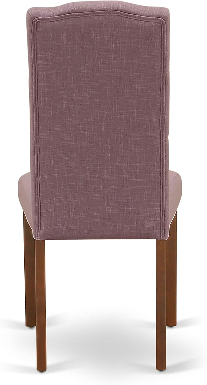 East West Furniture DOCE7-MAH-10 7 Piece Dinette Set Consist of a Rectangle Dining Room Table with Butterfly Leaf and 6 Dahlia Linen Fabric Parsons Dining Chairs, 42x78 Inch, Mahogany