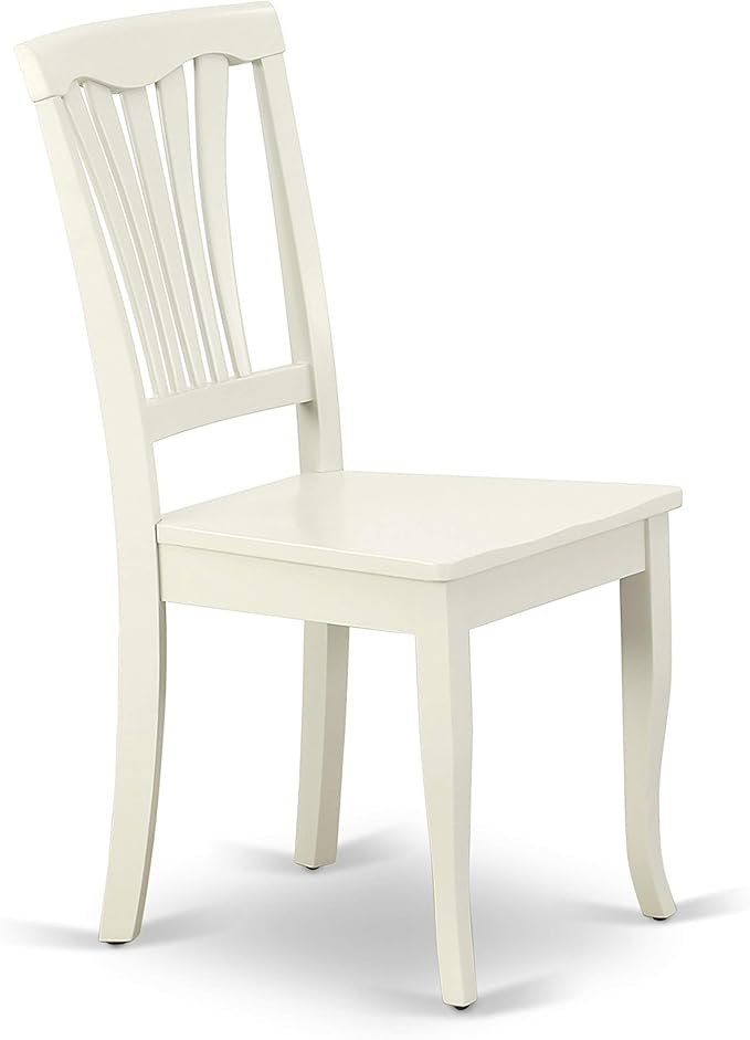 East West Furniture HLAV3-LWH-W 3 Piece Kitchen Table Set for Small Spaces Contains a Round Dining Room Table with Pedestal and 2 Dining Chairs, 42x42 Inch, Linen White
